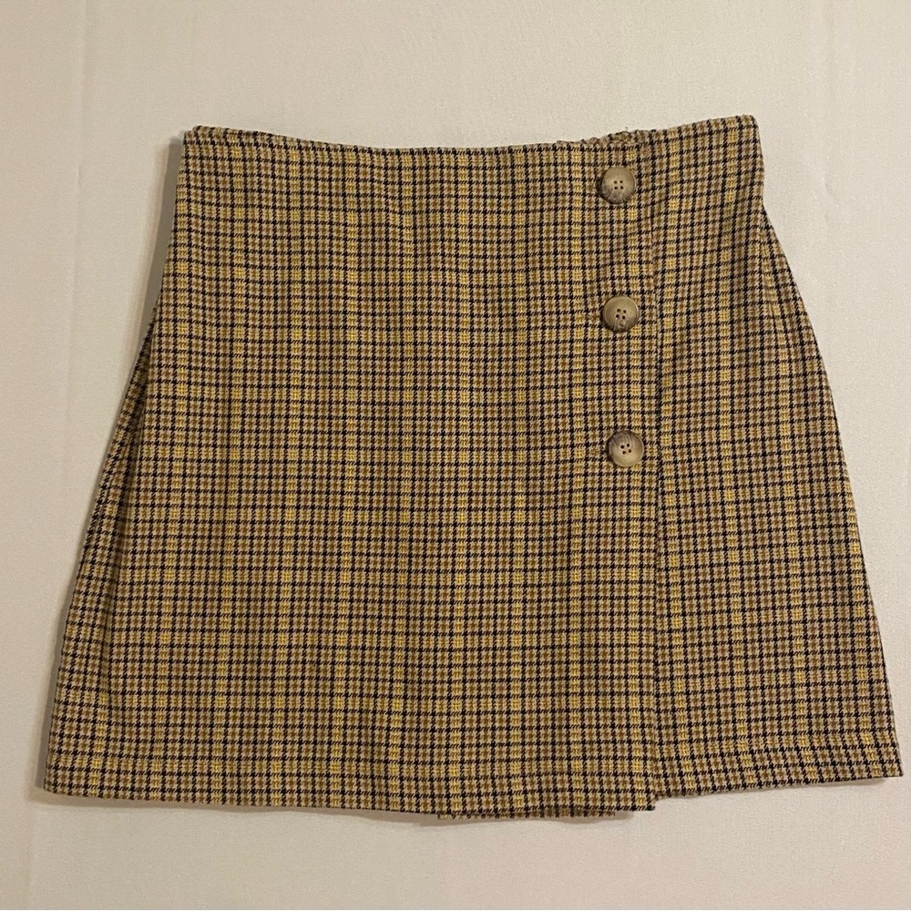 NWT American Eagle Sz M Plaid Button-Front Mini Skirt